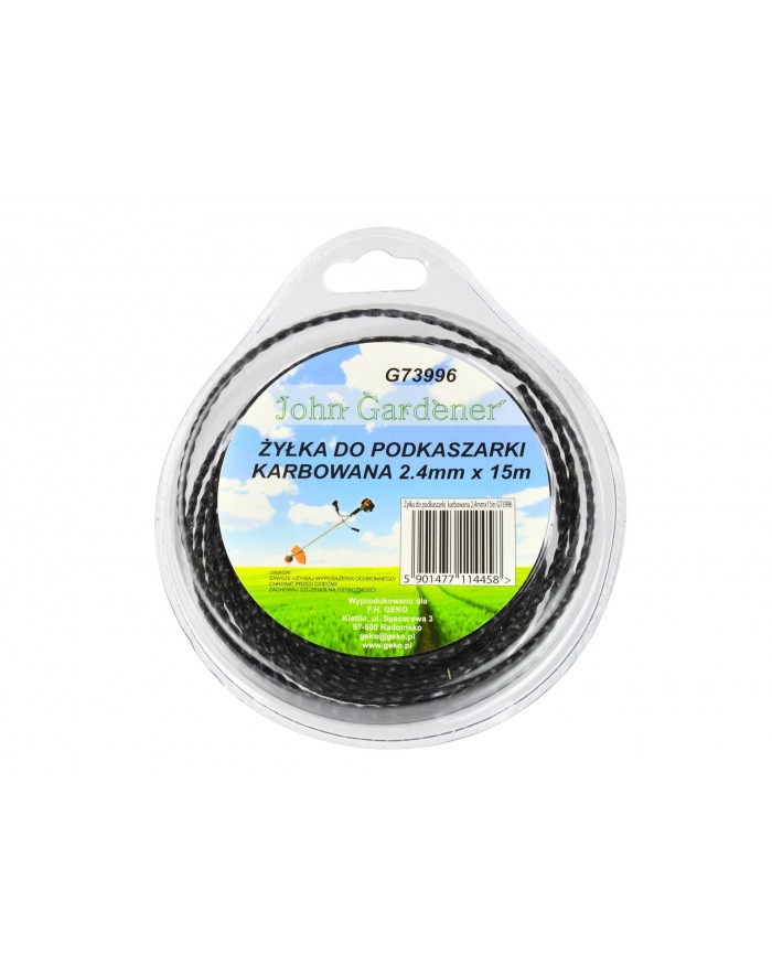 Жилка до мотокоси кручена 2.4мм 15м John Gardener John Gardener - 1
