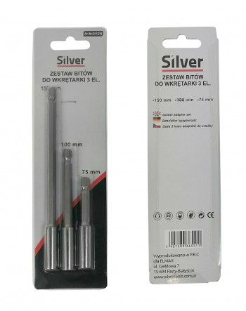 Набір тримачів біт магнітних 1/4 3шт (75мм, 100мм, 150мм) Silver Silver - 1